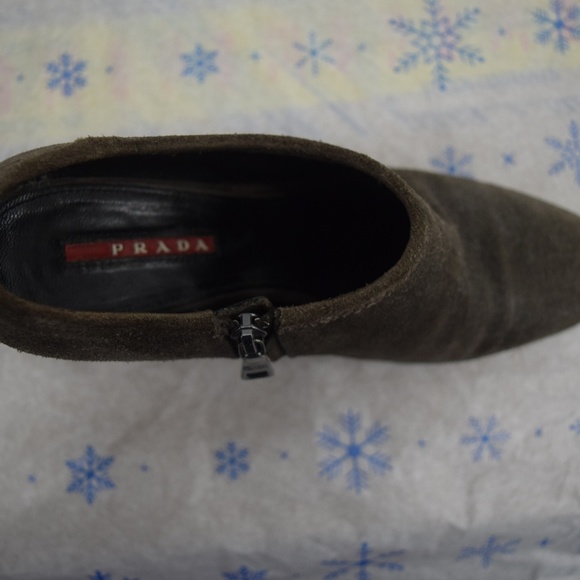 Prada Calzature Donna Grafite Suede Ankle Boots 36 - Picture 6 of 8